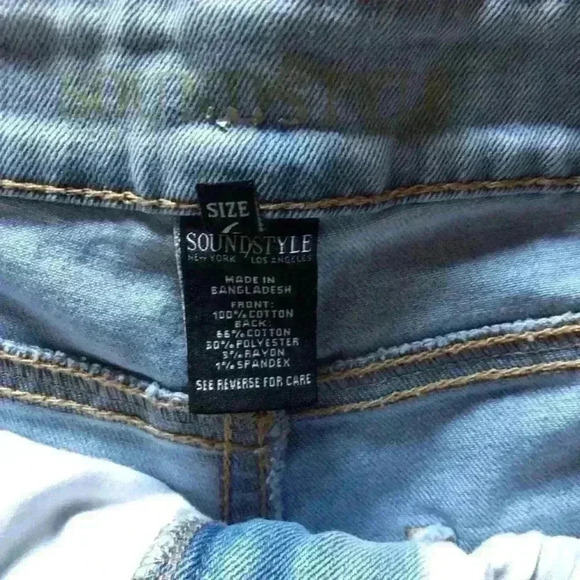 Sound Style light blue denim distressed shorts 6 - Picture 3 of 6